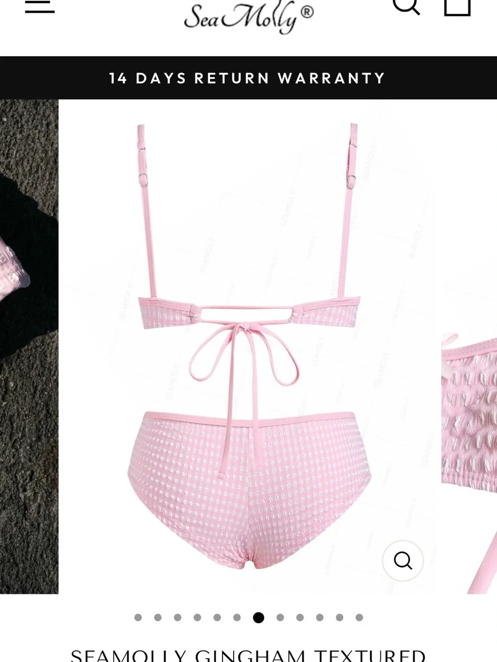 SEAMOLLY 1950S RETRO VINTAGE INSPIRED GINGHAM BRALETTE BOYSHORTS BIKINI SET